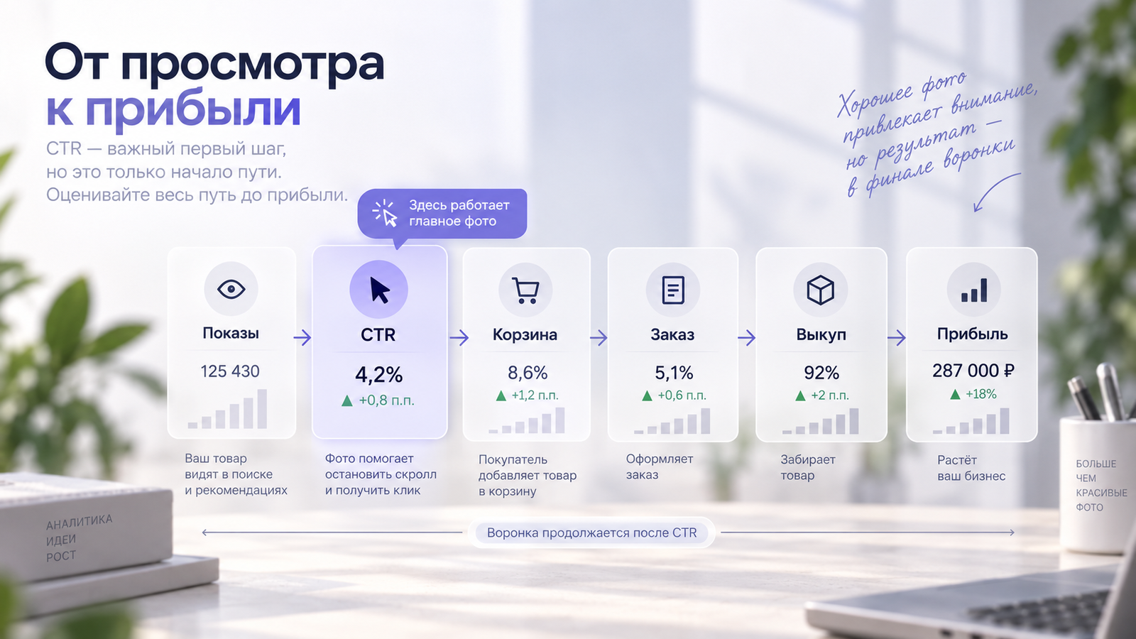 Воронка оценки персонализированного главного фото Wildberries
