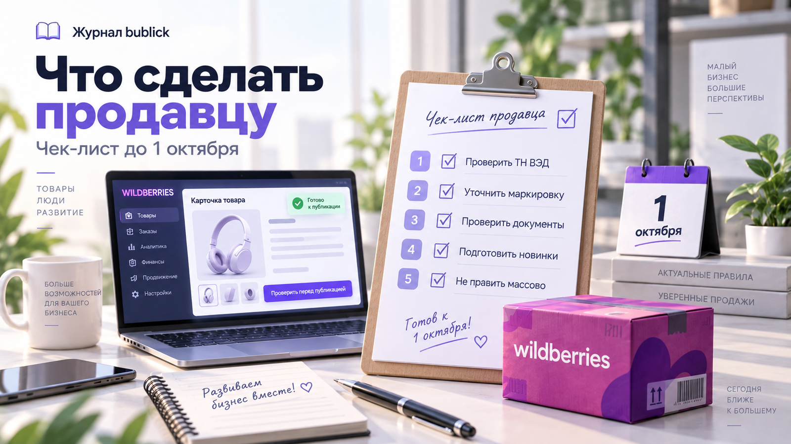 Чек-лист продавца Wildberries до 1 октября: ТН ВЭД, маркировка, документы и подготовка новинок