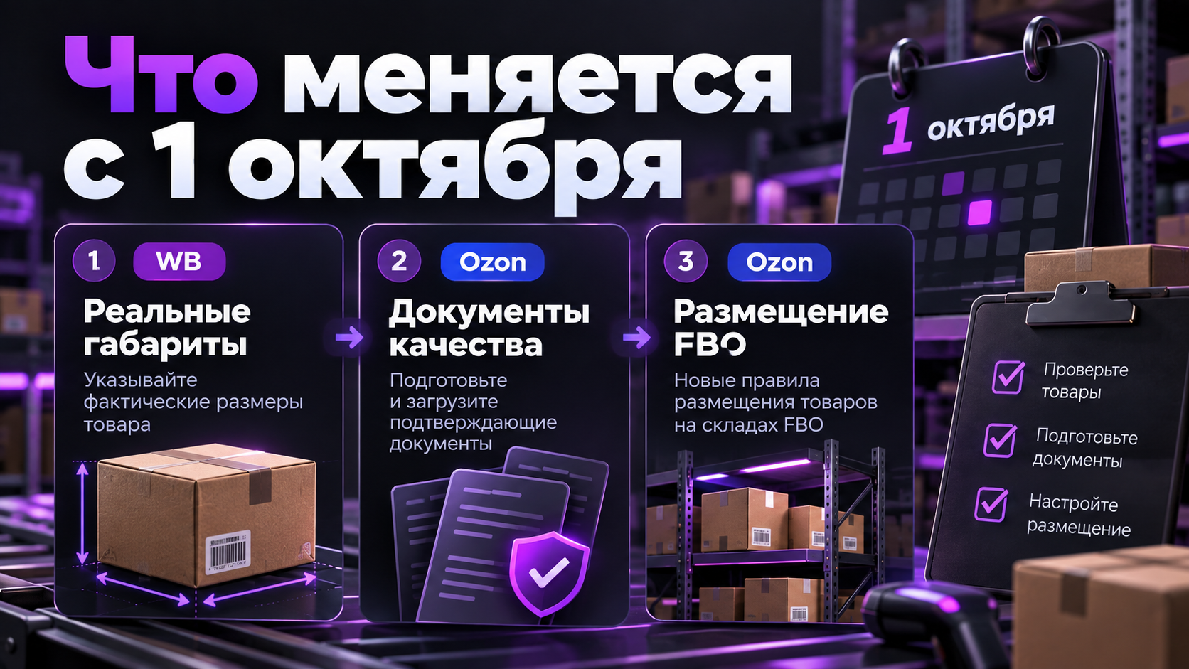 Изменения Wildberries и Ozon с 1 октября 2026 года: габариты, документы и размещение