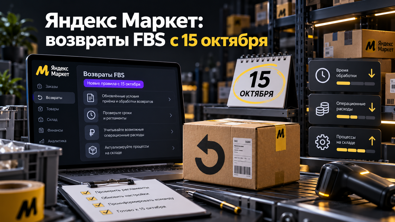 Яндекс Маркет: новые правила хранения FBS-возвратов с 15 октября 2026 года